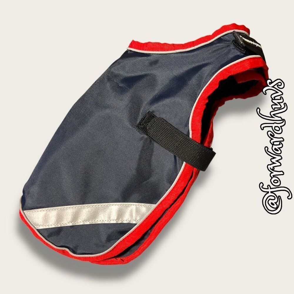 Horseware Rambo Waterproof Dog Coat, 10” Navy and Red - Picture 3 of 9